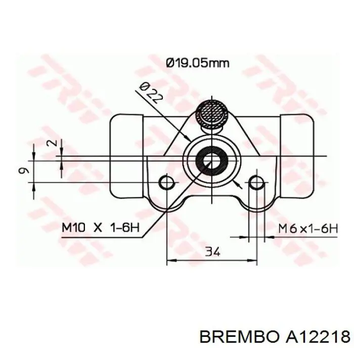 A12218 Brembo cilindro de freno de rueda trasero