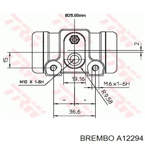 A12294 Brembo cilindro de freno de rueda trasero