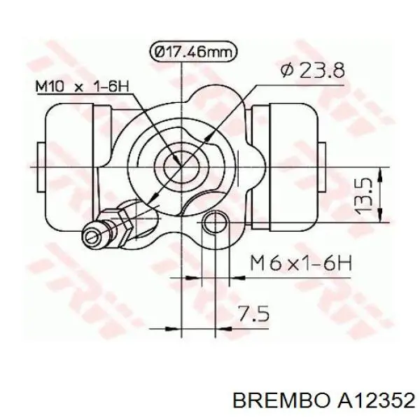 A12352 Brembo cilindro de freno de rueda trasero