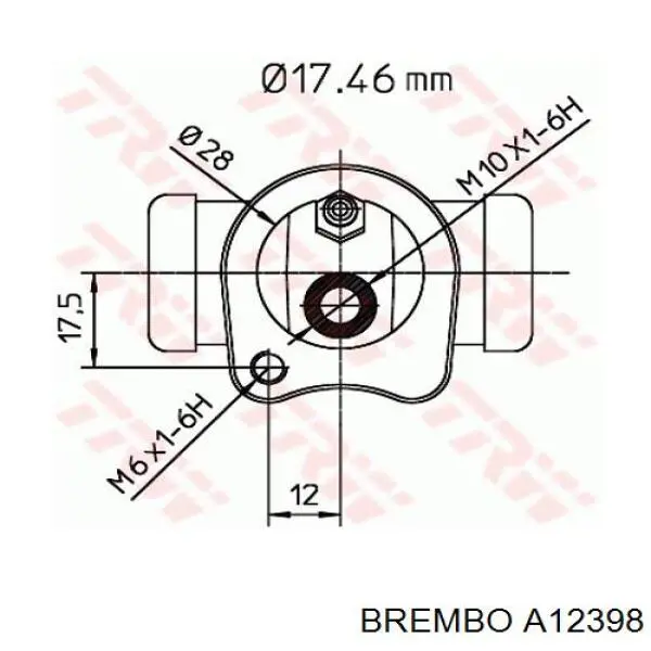 A12398 Brembo cilindro de freno de rueda trasero