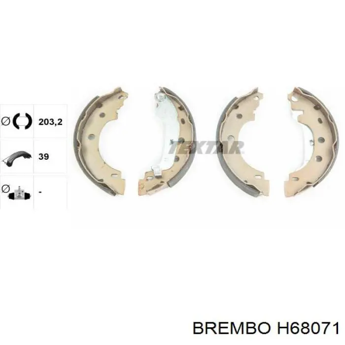 H68071 Brembo zapatas de frenos de tambor traseras