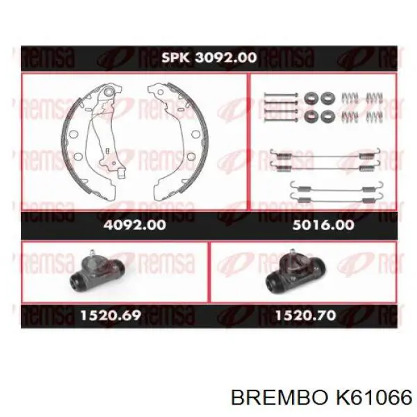 Zapatas de freno de tambor traseras Brembo K61066 precio, desde 131,97 EUR