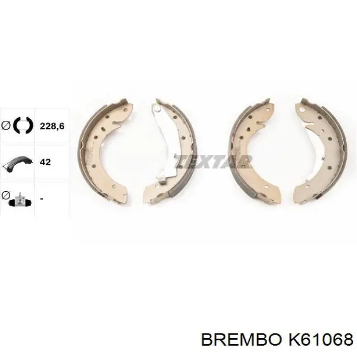 K 61 068 Brembo juego de zapatas de frenos de tambor, con cilindros, completo