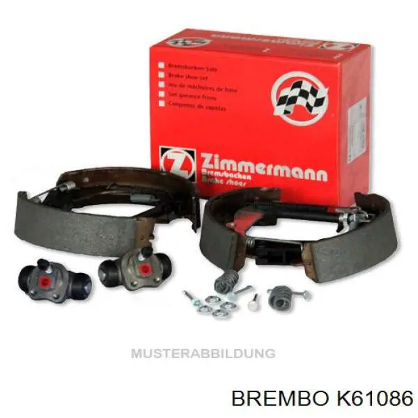 K61086 Brembo Kit de zapatas de frenos de tambor, con cilindros, completo