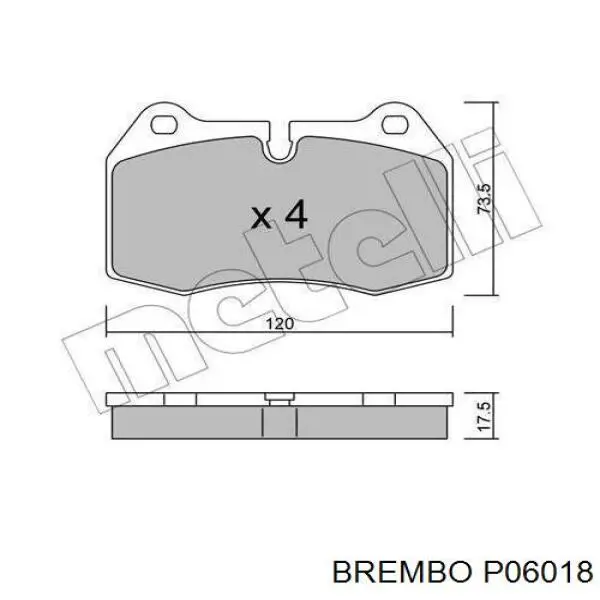 Pastillas de freno delanteras Brembo P06018