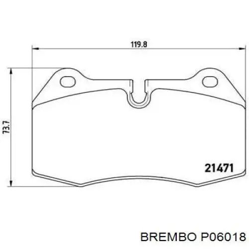 P06018 Brembo Pastillas delanteras