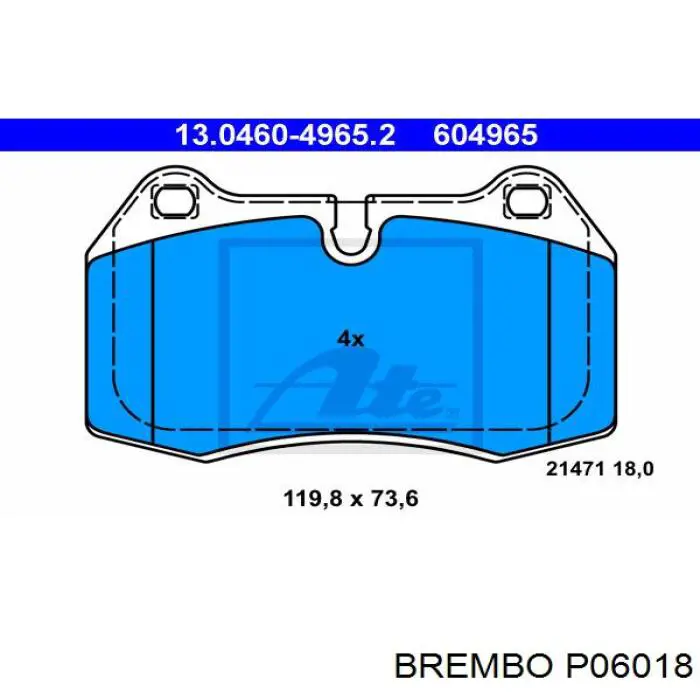 P06018 Brembo pastillas de freno delanteras