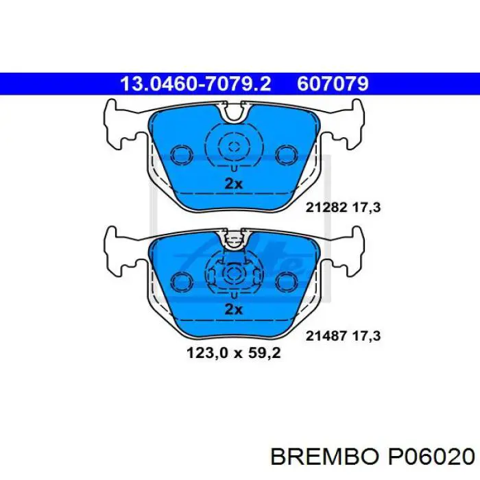 Pastillas traseras Brembo P06020