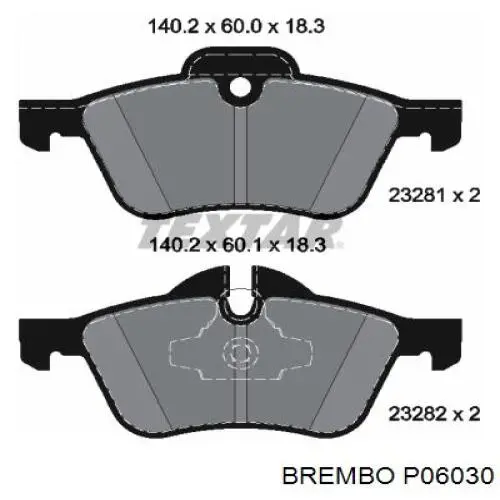 Pastillas de freno P06030 Brembo