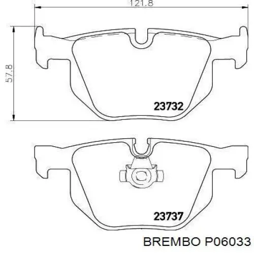 Pastillas de freno traseras P06033 Brembo