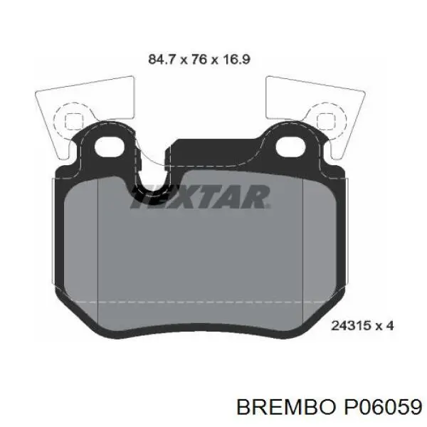 P 06 059 Brembo pastillas de freno traseras