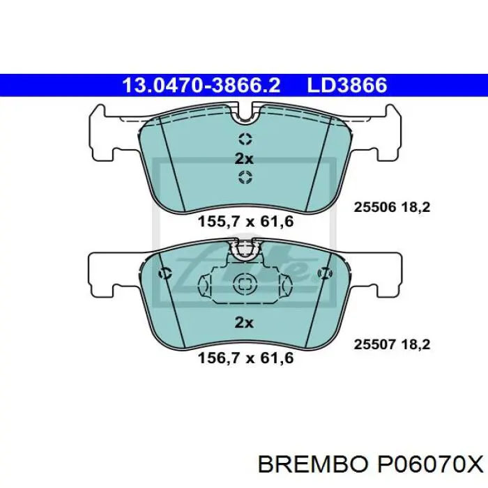Pastillas de freno P06070X Brembo