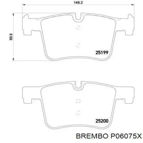 P06075X Brembo pastillas de freno delanteras