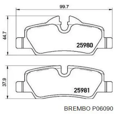 P06090 Brembo pastillas de freno traseras