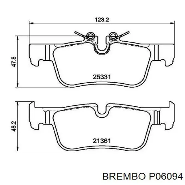 Pastillas traseras Brembo P06094