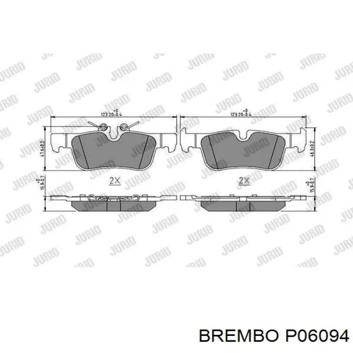P06094 Brembo Pastillas freno traseras