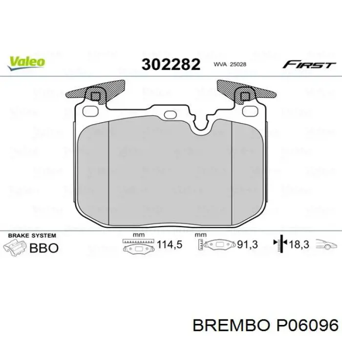 P 06 096 Brembo pastillas de freno delanteras