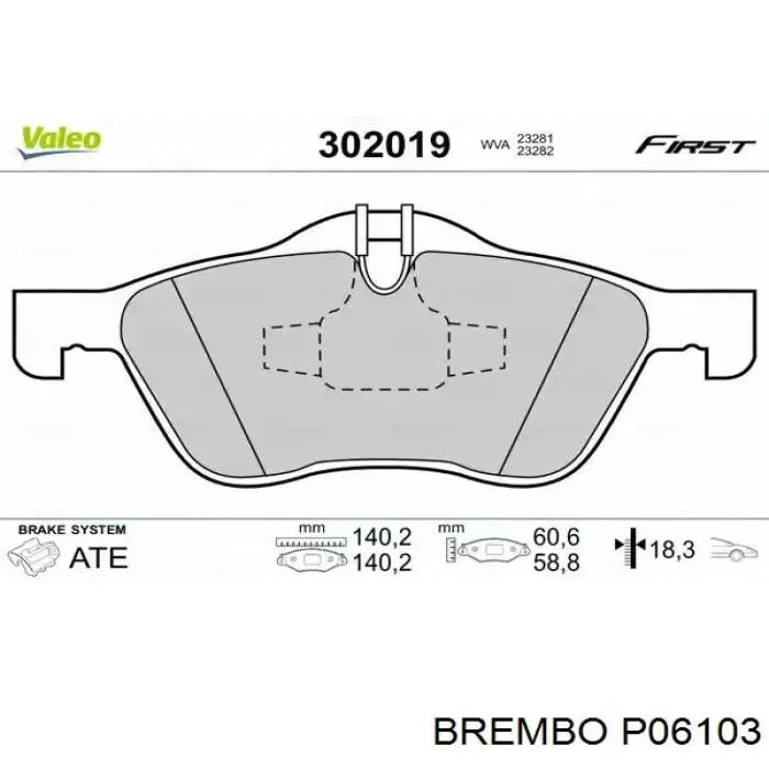Pastillas traseras Brembo P06103