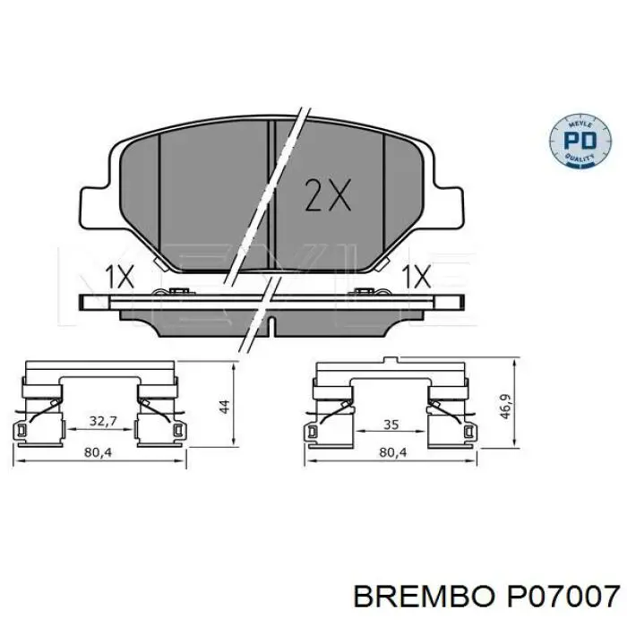 P07007 Brembo pastillas de freno delanteras