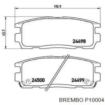 Pastillas traseras Brembo P10004