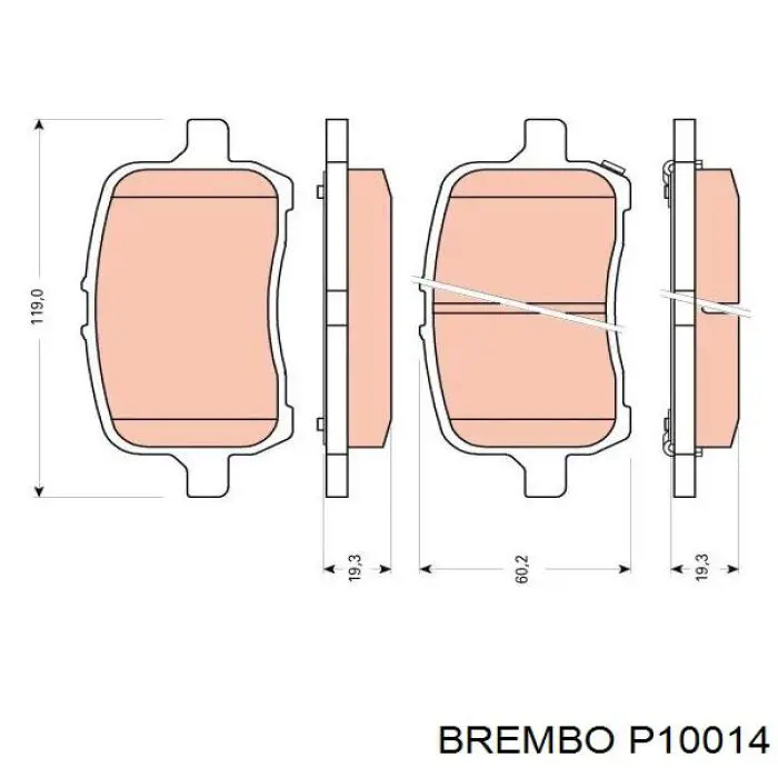 P10014 Brembo pastillas de freno delanteras