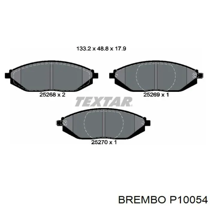 Comprar P10054 Brembo Pastillas delanteras de freno