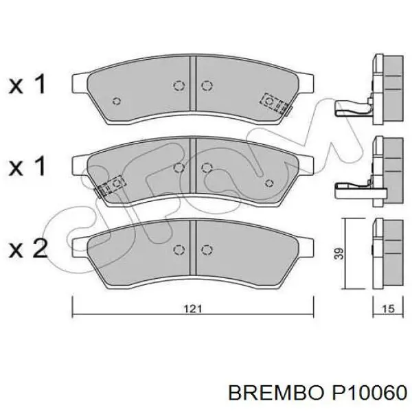 Pastillas traseras de freno Brembo P10060 precio, desde 22,80 EUR