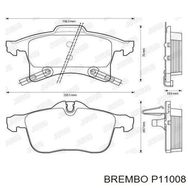 P11008 Brembo Pastillas delanteras