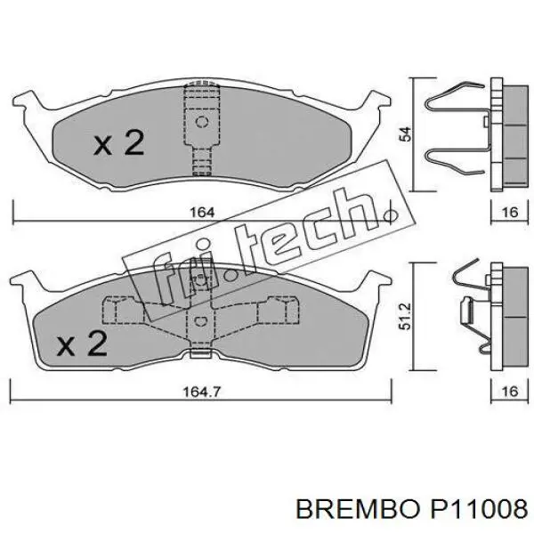 P11008 Brembo pastillas de freno delanteras