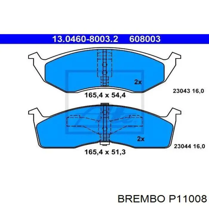 Pastillas de freno delanteras Brembo P11008