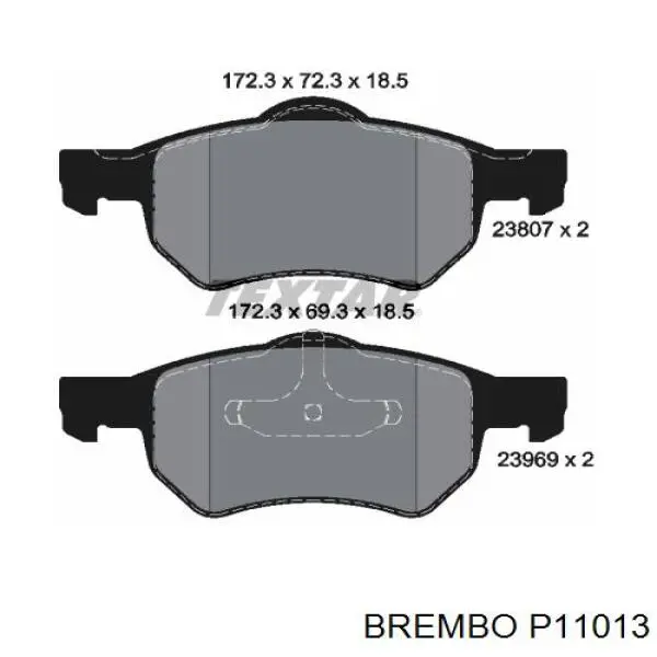 Pastillas de freno delanteras BREMBO P11013