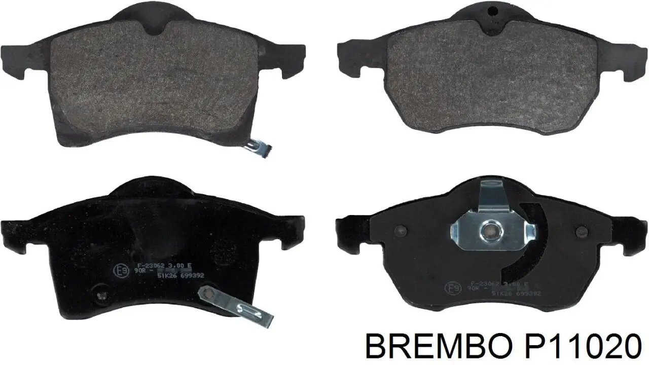 P11020 Brembo pastillas de freno delanteras