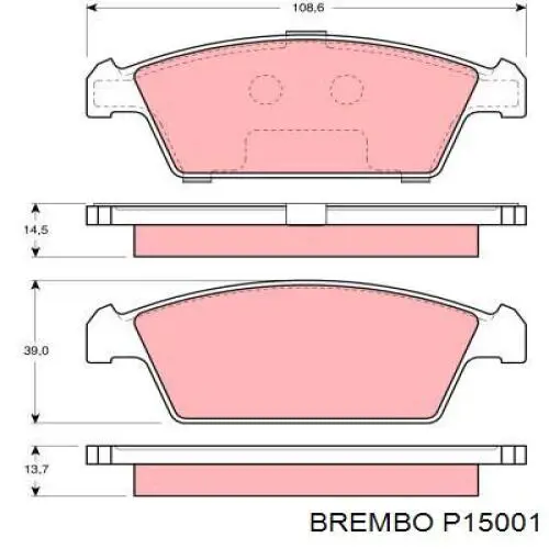 P15001 Brembo pastillas de freno delanteras