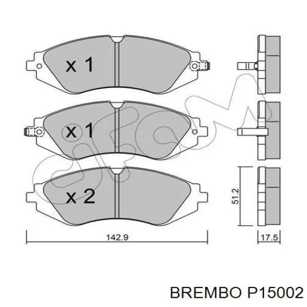 Pastillas de freno P15002 Brembo