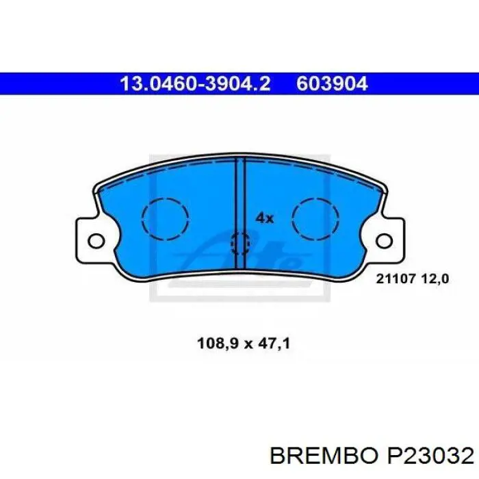 Pastillas de freno traseras P23032 Brembo