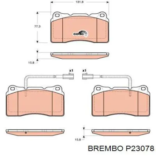 Comprar P23078 Brembo Pastillas delanteras de freno