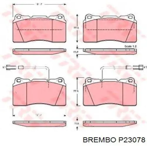 Pastillas de freno delanteras BREMBO P23078
