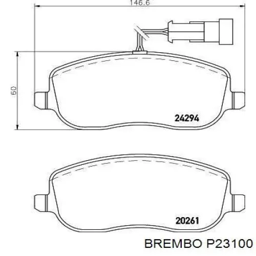 P 23 100 Brembo pastillas de freno delanteras