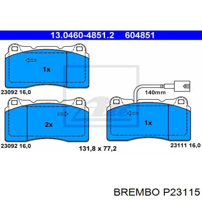 P23115 Brembo pastillas de freno delanteras