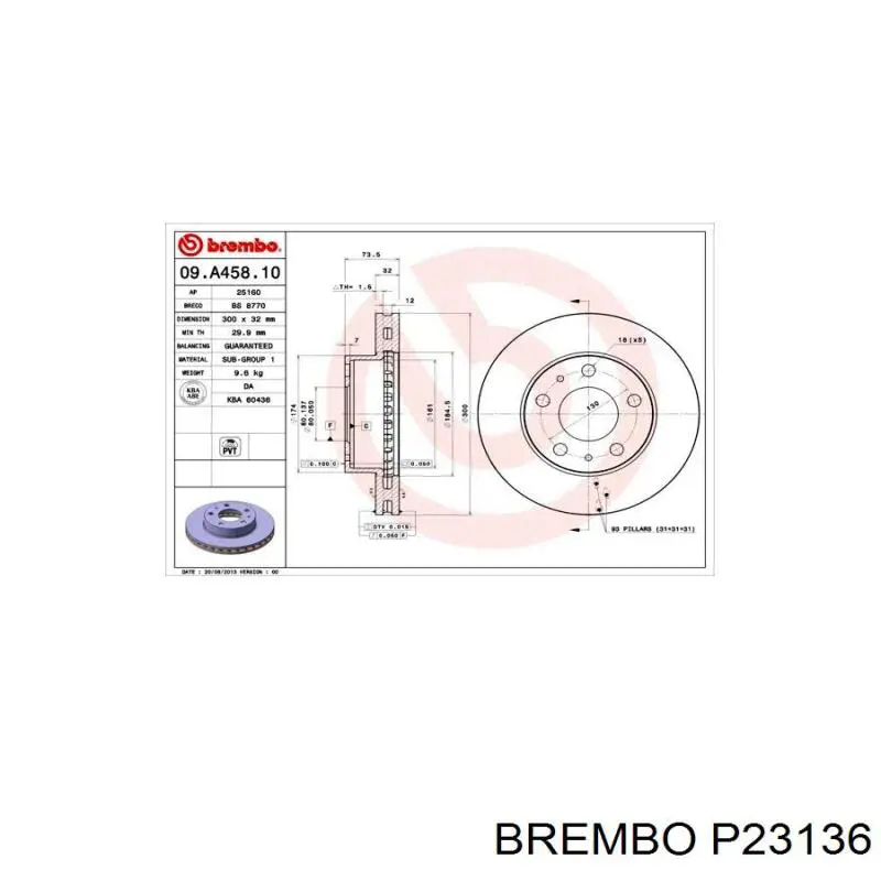P23136 Brembo Pastillas delanteras