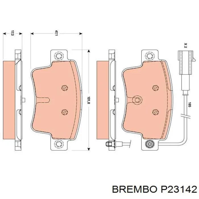 P23142 Brembo pastillas de freno traseras