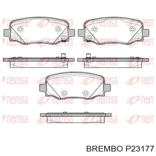 Pastillas de freno traseras P23177 Brembo
