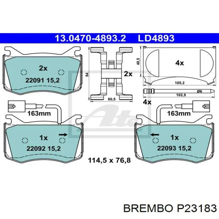 P 23 183 Brembo pastillas de freno delanteras