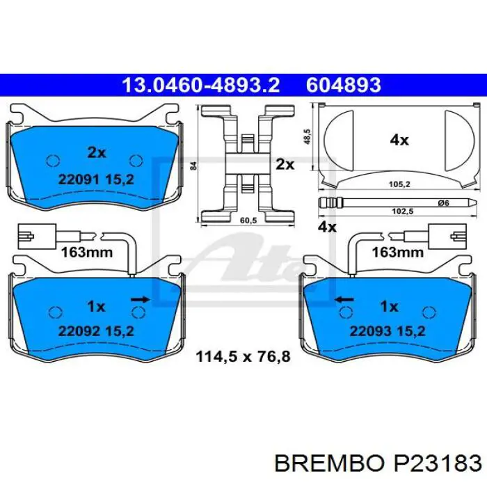 Pastillas freno delanteras Brembo P23183 precio, desde 57,54 EUR