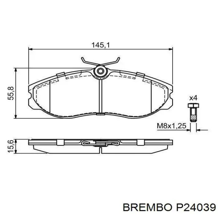 P24039 Brembo Pastillas delanteras