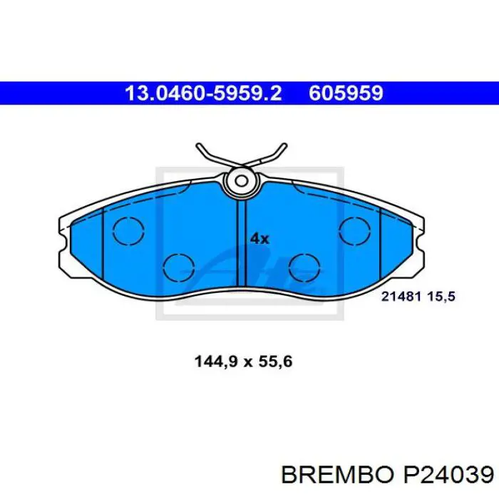 P 24 039 Brembo pastillas de freno delanteras