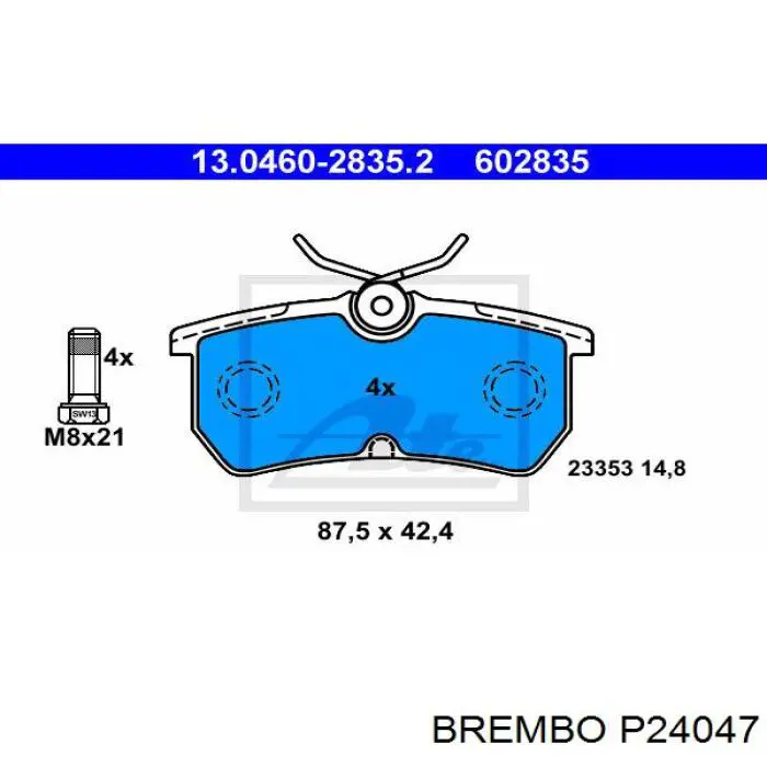 Pastillas traseras Brembo P24047