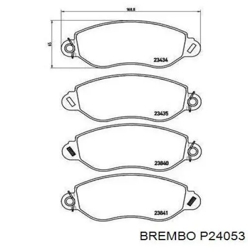 P 24 053 Brembo pastillas de freno delanteras