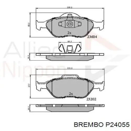 Pastillas de freno delanteras Brembo P24055