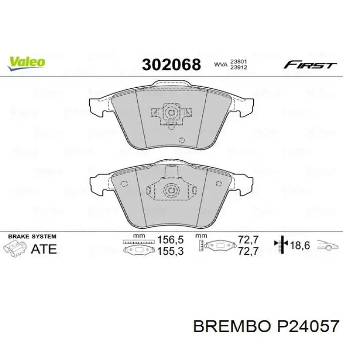 Comprar P24057 Brembo Pastillas delanteras de freno